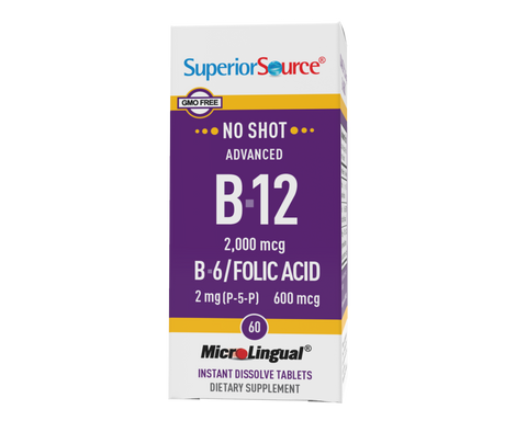 Superior Source NO SHOT Advanced B-12 2,000 mcg / B-6 / Folic Acid 600 mcg
