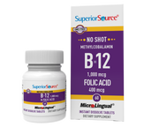 Superior Source NO SHOT Methylcobalamin B-12 1,000 mcg/ Folic Acid 400 mcg