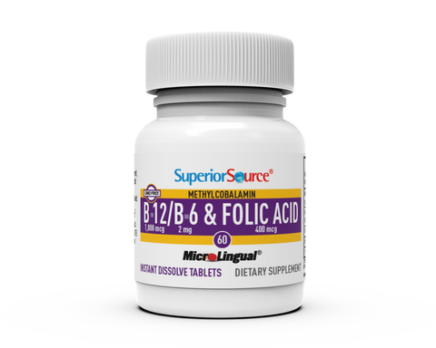 Superior Source NO SHOT Methylcobalamin B-12 1,000 mcg / B-6 / Folic Acid