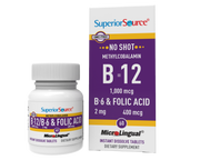 Superior Source NO SHOT Methylcobalamin B-12 1,000 mcg / B-6 / Folic Acid