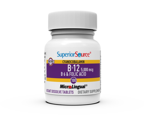 Superior Source NO SHOT Advanced B-12 2,000 mcg / B-6 / Folic Acid 600 mcg