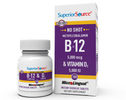 Superior Source NO SHOT Methylcobalamin Extra Strength B-12 10,000 mcg / B-6 / Folic Acid 1,200 mcg