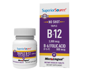 Superior Source NO SHOT Triple B-12 3,000 mcg / B-6 / Folic Acid 800 mcg