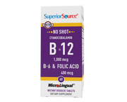 Superior Source NO SHOT B-12 1,000 mcg (as Cyanocobalamin) / B-6 / Folic Acid 400 mcg