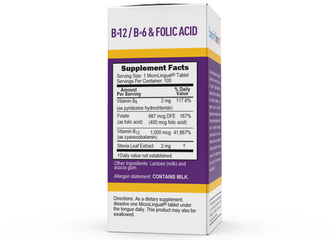 Superior Source No Shot Vitamin B6 - Vitamin B12 - Folic Acid Nutritional Supplements