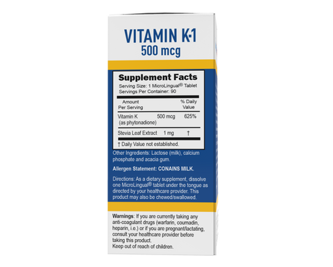 Superior Source Vitamin K-1 500 mcg (as Phytonadione)