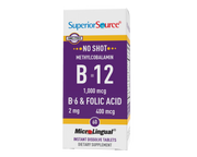 Superior Source NO SHOT Methylcobalamin B-12 1,000 mcg / B-6 / Folic Acid