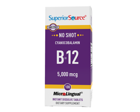 Superior Source NO SHOT B-12 5,000 mcg (as Cyanocobalamin)